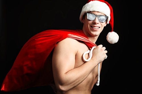 Stripper als Weihnachtsmann
