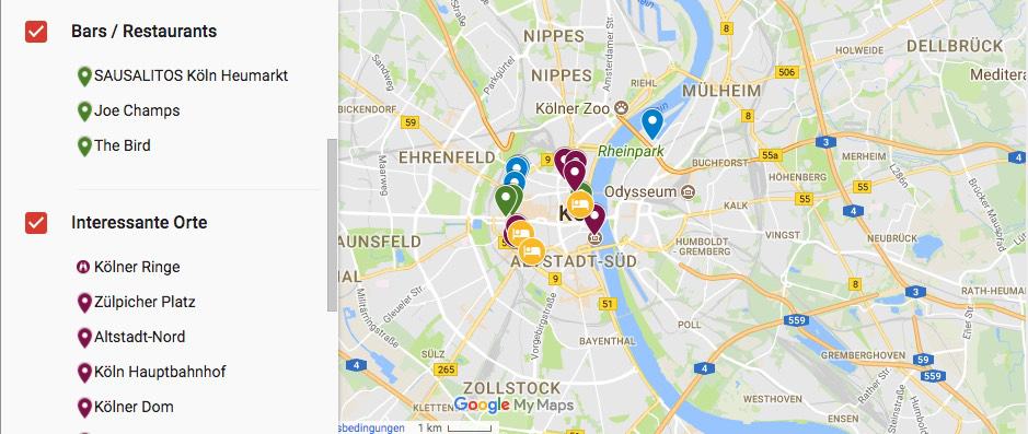 Köln Stadtkarte - wo etwas unternehmen?